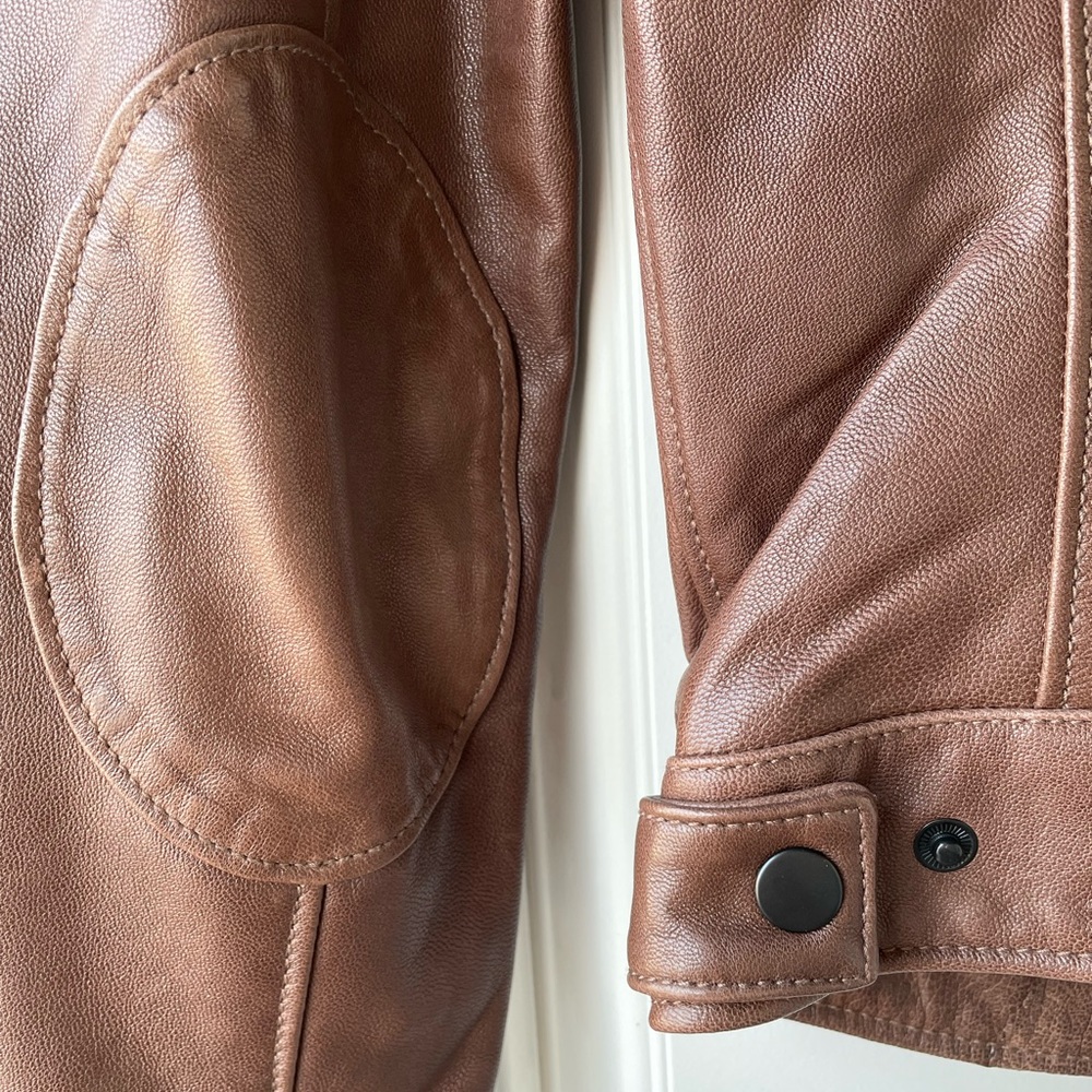 Brown Leather Jacket By Robert Comstock, Comstock… - image 7